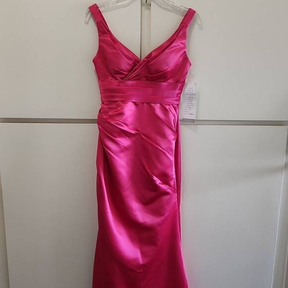 Bill Levkoff Style 526 Bridesmaid/Formal/ Evening Gown in Watermelon Pink, NWT, - Picture 3 of 12